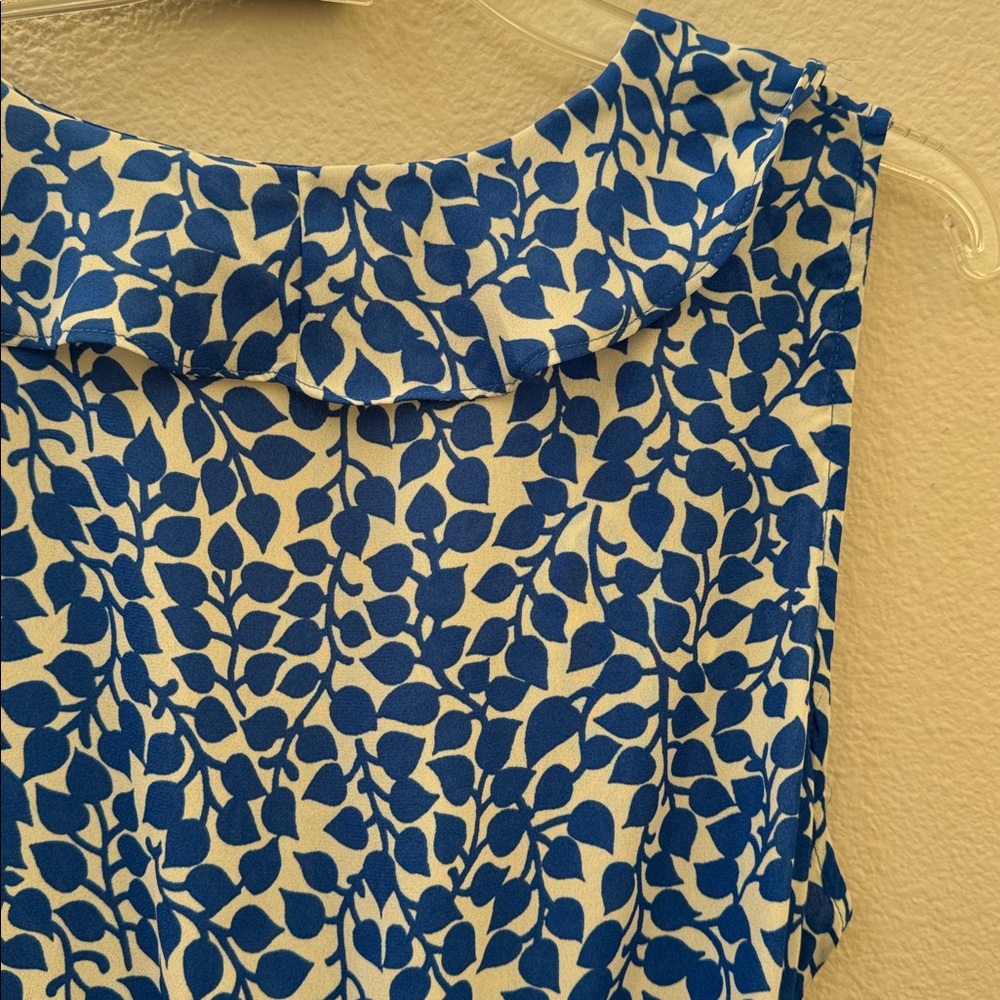 Max Studio Blue and White Ruffle Blouse - Picture 4 of 7
